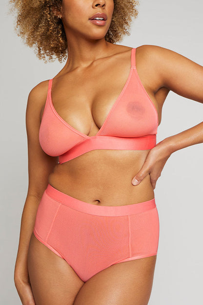 Sieve Triangle Bra in Coral