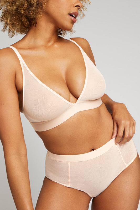 Sieve Triangle Bra in Peach
