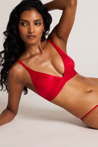 Glacé Triangle Bra in Cerise