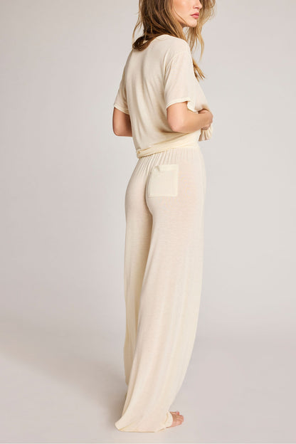 Fino Featherweight Cashmere Track Pant in Cream