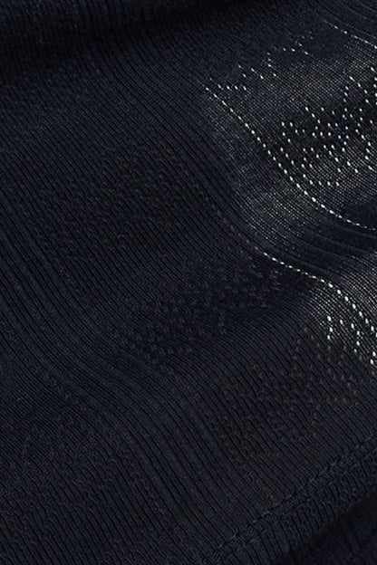 Pointelle Baby Tee in Black