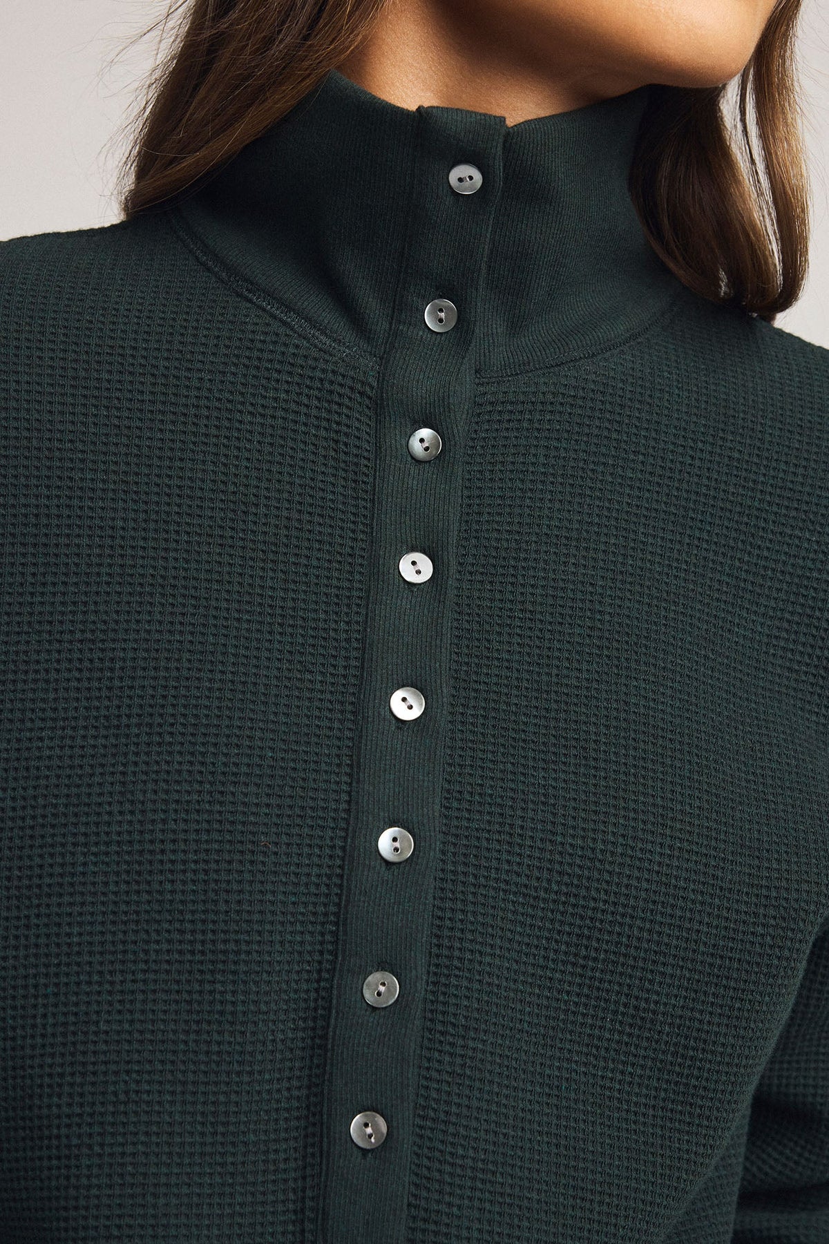 Waffle Knit Pullover in Cypress