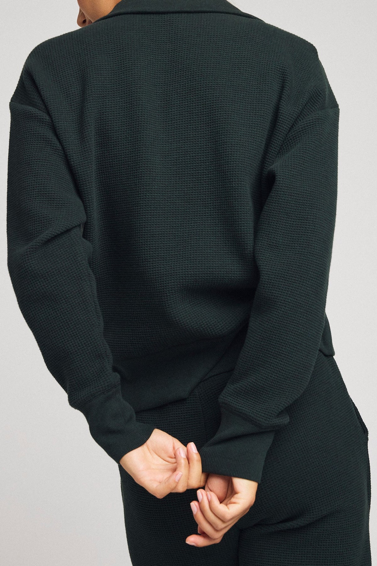 Waffle Knit Pullover in Cypress