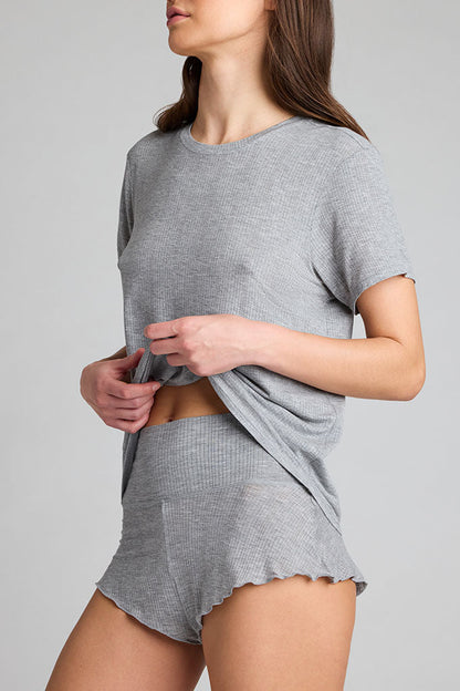 Whipped Boyfriend Tee in Heather Grey