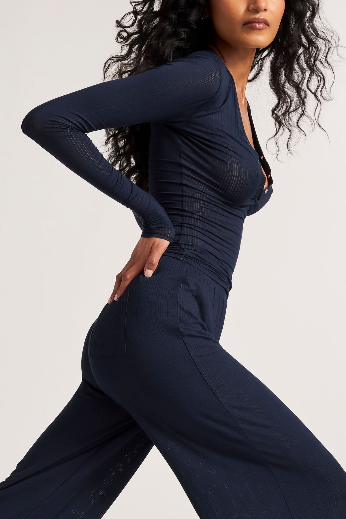 Whipped Henley in Navy