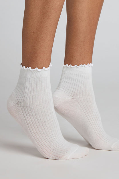 Flutter Sock in White (Pack)