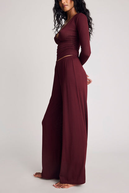 Whipped Track Pant in Garnet