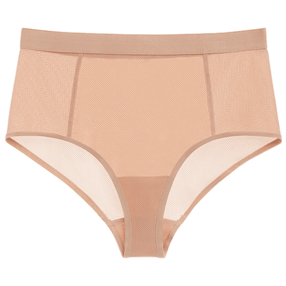 Sieve High-Waist Brief in Buff