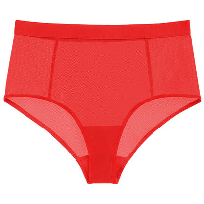 Sieve High-Waist Brief in Cherry
