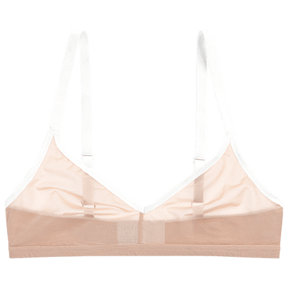 Sieve Non-Wire Bra in Buff + White