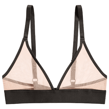 Sieve Triangle Bra in Buff + Black