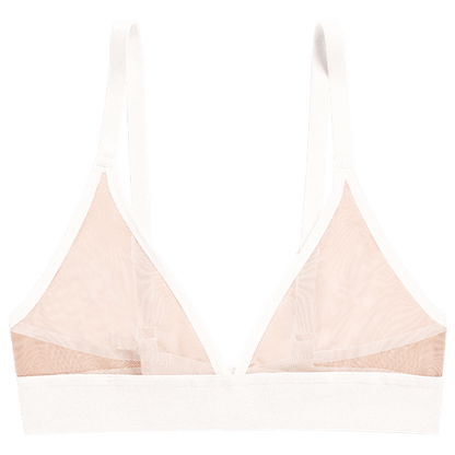 Sieve Triangle Bra in Buff + White