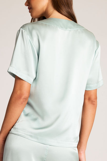 Eclipse Washable Silk V-Top in Mist
