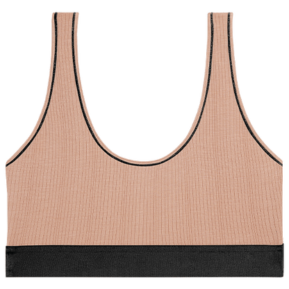 Whipped Bra Top in Buff + Black